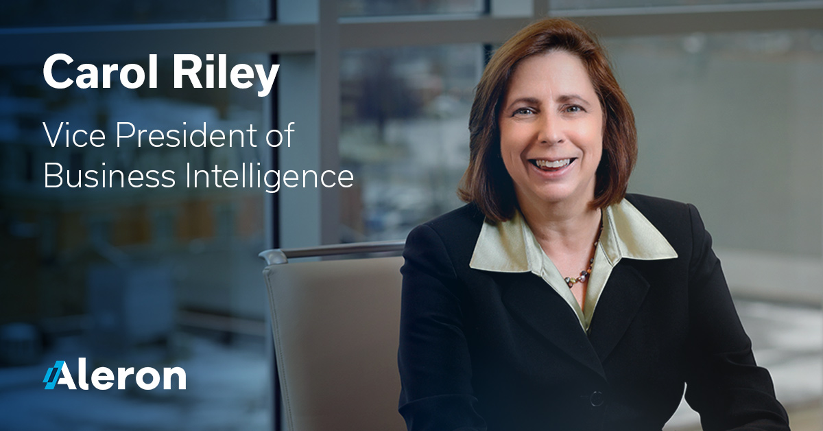 Carol Riley headshot with job title Vice President of Business Intelligence