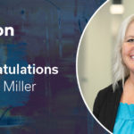 Headshot of Sharon Miller next to text that reads Congratulations